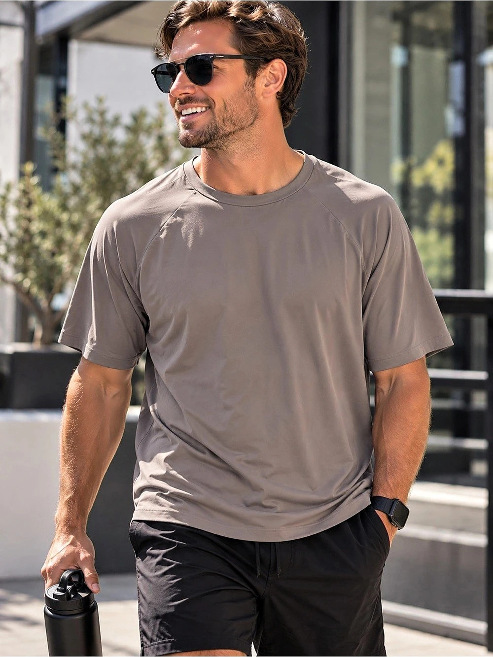 alo Short Sleeve Tee in Gray XL Like New